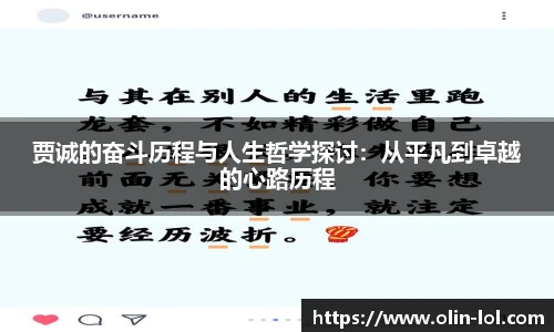 贾诚的奋斗历程与人生哲学探讨:从平凡到卓越的心路历程